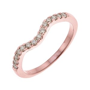 14K RG 1/4 ct. tw. Diamond Contour Wedding Band