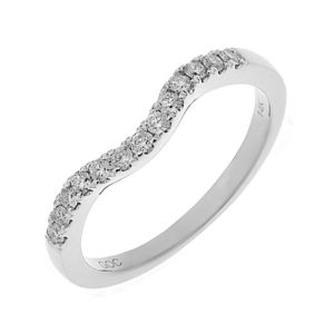 14K WG 1/4 ct. tw. Diamond Contour Wedding Band