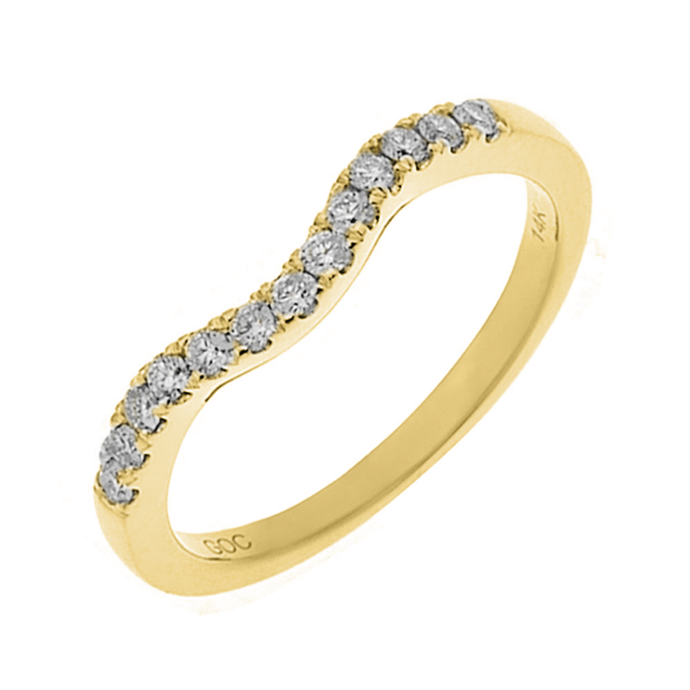 14K YG 1/4 ct. tw. Diamond Contour Wedding Band