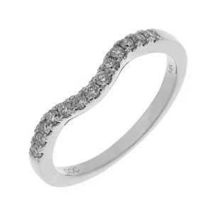 14K WG 1/4 ct. tw. Diamond Contour Wedding Band