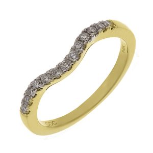 14K YG 1/4 ct. tw. Diamond Contour Wedding Band