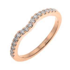 14K RG 1/4 ct. tw. Diamond Contour Wedding Band