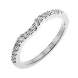 14K WG 1/4 ct. tw. Diamond Contour Wedding Band
