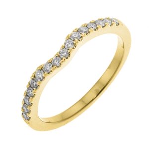 14K YG 1/4 ct. tw. Diamond Contour Wedding Band