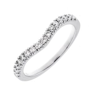 14K WG 1/3 ct. tw. Diamond Contour Wedding Band