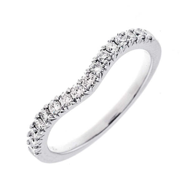 14K WG 1/3 ct. tw. Diamond Contour Wedding Band
