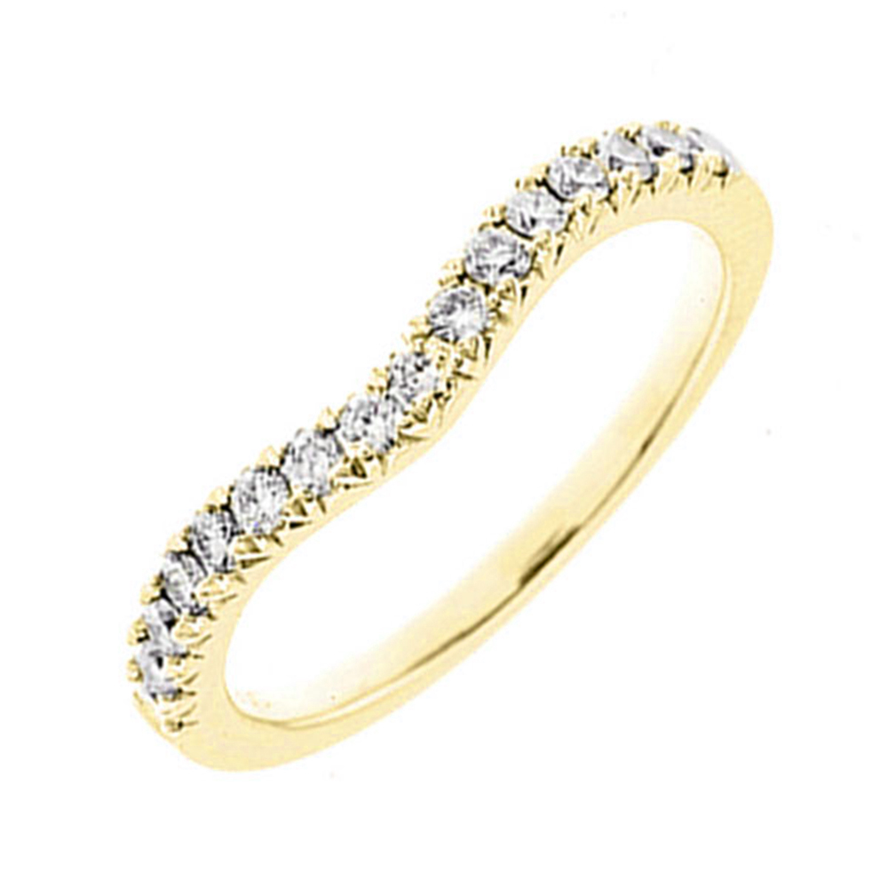 14K YG 1/3 ct. tw. Diamond Contour Wedding Band