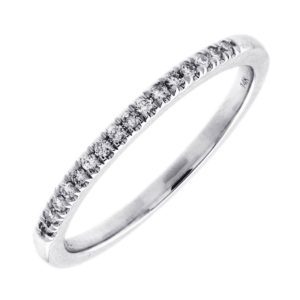14K WG 1/10 ct. tw. Diamond  Micro Pave Half Eternity Wedding Band