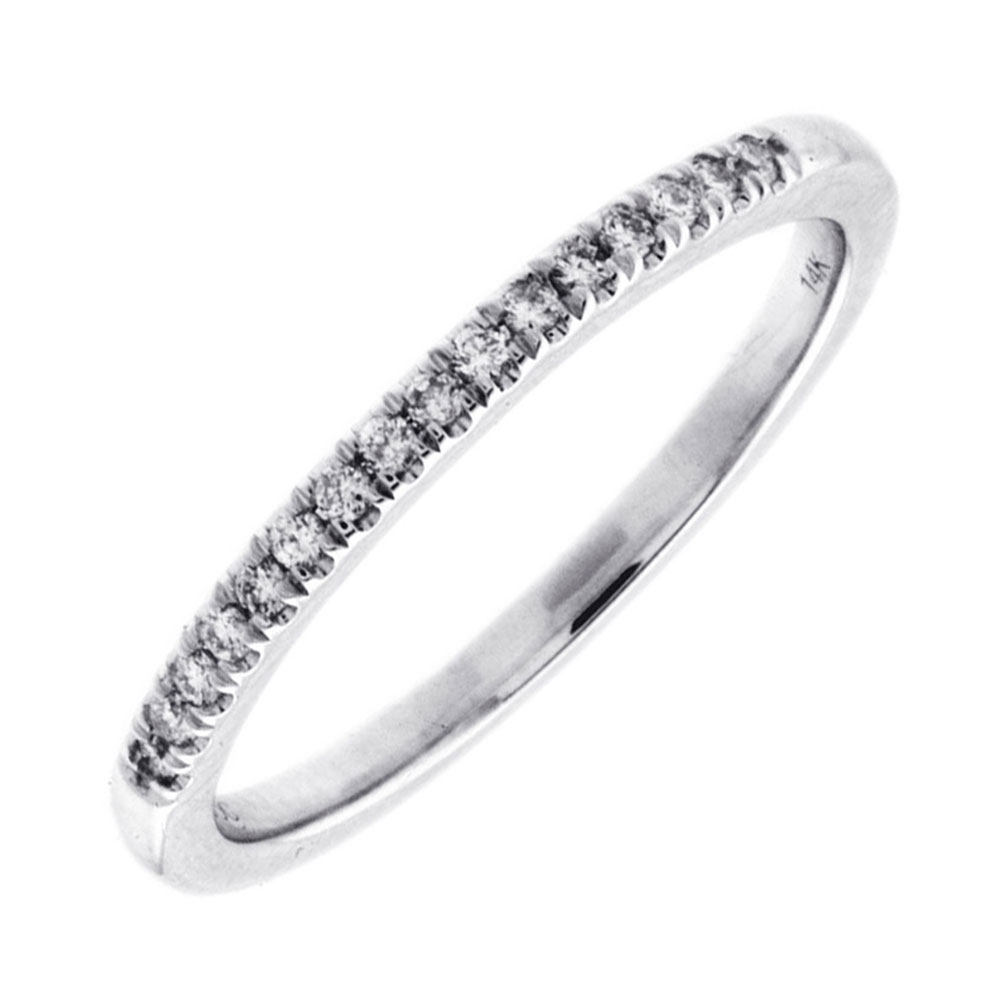 14K WG 1/10 ct. tw. Diamond Micro Pave Half Eternity Wedding Band