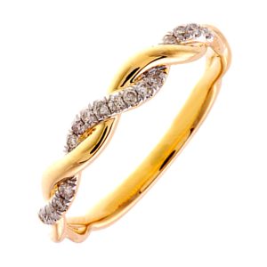 14K YG 1/10 ct. tw. Diamond Twist Wedding Band