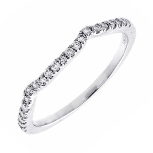 14K WG 1/5 ct. tw. Diamond Contour Wedding Band