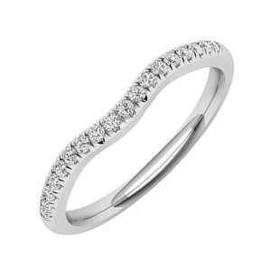 14K WG 1/10 ct. tw. Diamond Contour Wedding Band