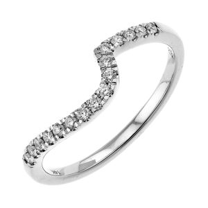 14K WG 1/6 ct. tw. Diamond Contour Wedding Band
