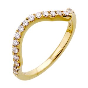 14K YG 1/5 ct. tw. Diamond Contour Wedding Band