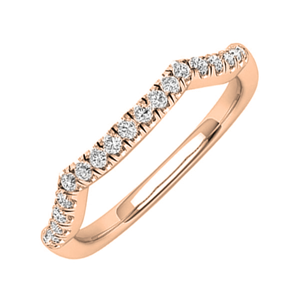 14K RG 1/8 ct. tw. Diamond Contour Wedding Band