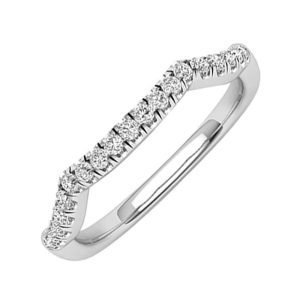 14K WG 1/8 ct. tw. Diamond Contour Wedding Band