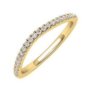 14K YG 1/10 ct. tw. Diamond Contour Wedding Band
