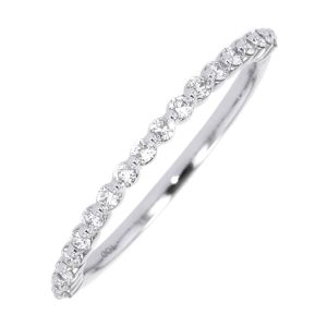 14K WG 1/4 ct. tw. Diamond Half Eternity Single Prong Wedding Band