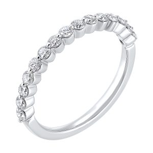 14K WG 1/2 ct. tw. Diamond Half Eternity Single Prong Wedding Band