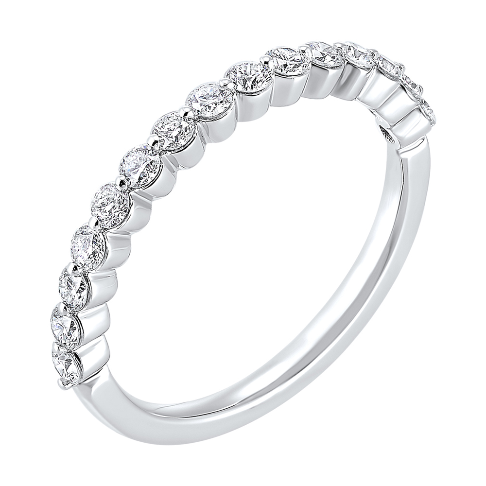 14K WG 1/2 ct. tw. Diamond Half Eternity Single Prong Wedding Band