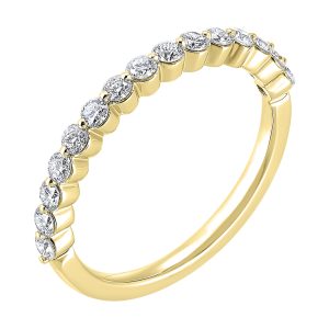 14K YG 1/2 ct. tw. Diamond Half Eternity Single Prong Wedding Band