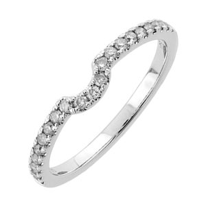 14K WG 1/4 ct. tw. Diamond Contour Wedding Band