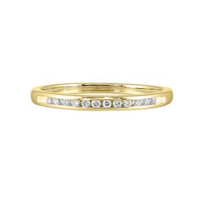 14K YG 1/10 ct. tw. Diamond Twelve Stone Channel Set Wedding Band