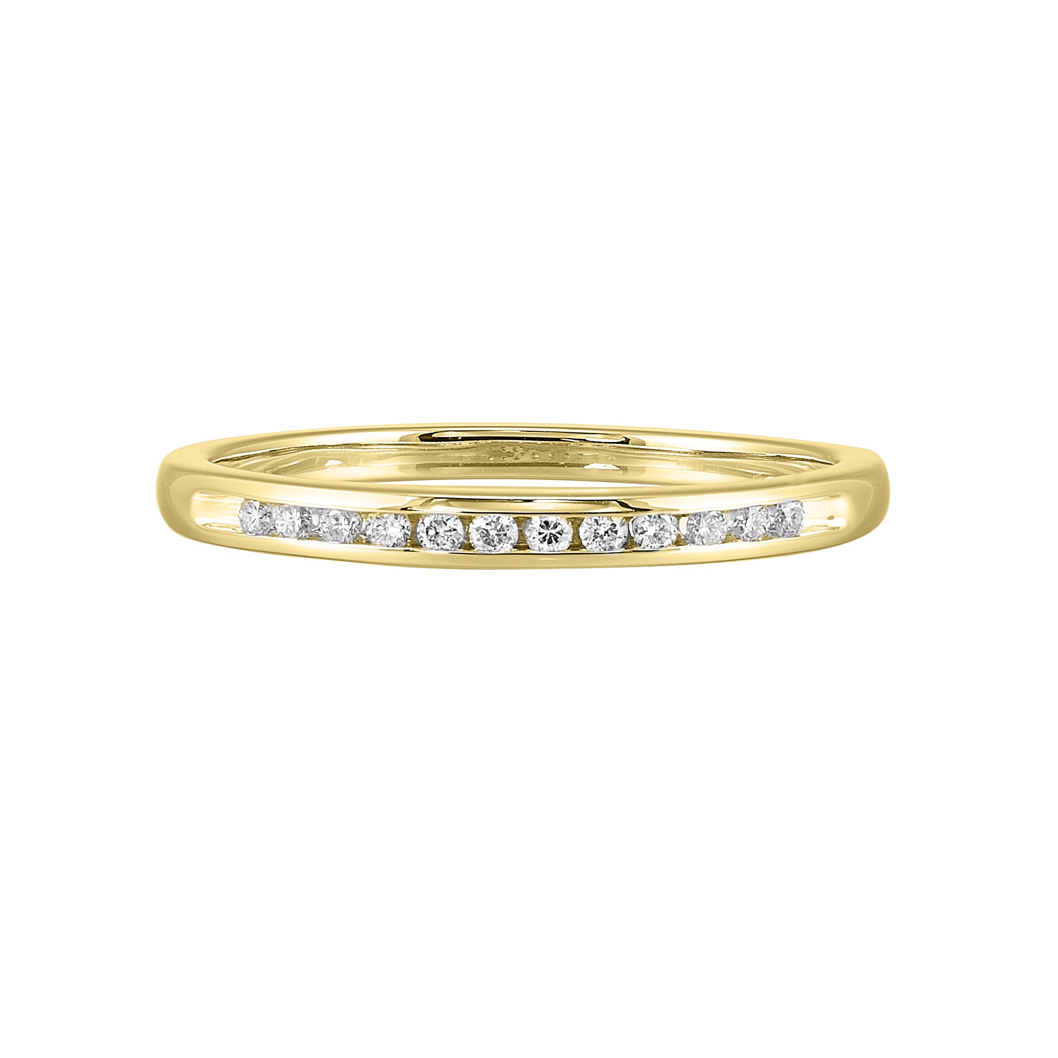 14K YG 1/10 ct. tw. Diamond Twelve Stone Channel Set Wedding Band
