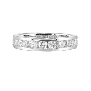 14K WG 1 ct. tw. Diamond Twelve Stone Channel Set Wedding Band