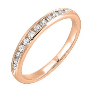 14K RG 1/4 ct. tw. Diamond Twelve Stone Channel Set Wedding Band