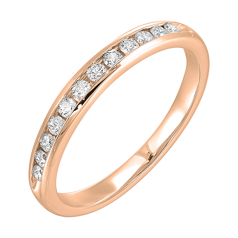 14K RG 1/4 ct. tw. Diamond Twelve Stone Channel Set Wedding Band