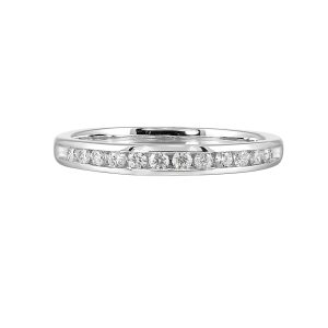 14K WG 1/4 ct. tw. Diamond Twelve Stone Channel Set Wedding Band