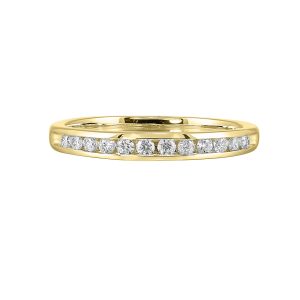 14K YG 1/4 ct. tw. Diamond Twelve Stone Channel Set Wedding Band