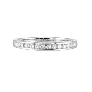 14K WG 1/3 ct. tw. Diamond Twelve Stone Channel Set Wedding Band