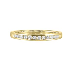 14K YG 1/3 ct. tw. Diamond Twelve Stone Channel Set Wedding Band