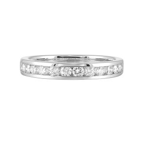14K WG 1/2 ct. tw. Diamond Twelve Stone Channel Set Wedding Band