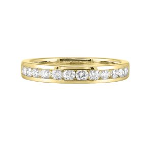 14K YG 1/2 ct. tw. Diamond Twelve Stone Channel Set Wedding Band
