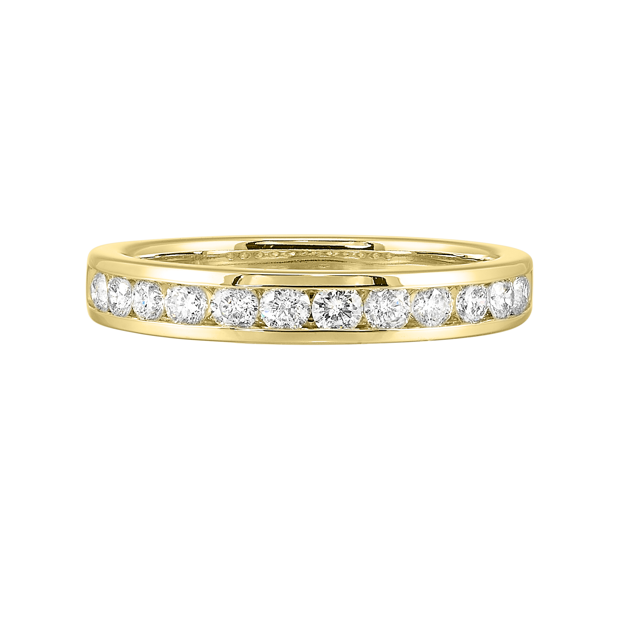 14K YG 1/2 ct. tw. Diamond Twelve Stone Channel Set Wedding Band