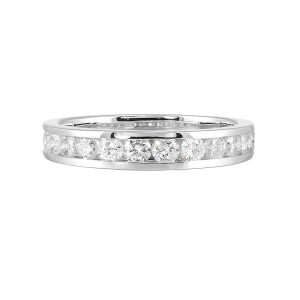 14K WG 3/4 ct. tw. Diamond Twelve Stone Channel Set Wedding Band