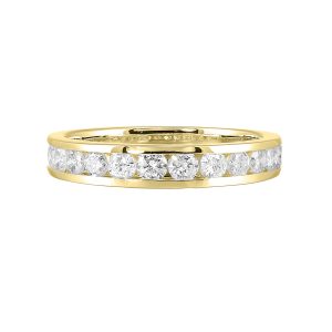14K YG 3/4 ct. tw. Diamond Twelve Stone Channel Set Wedding Band