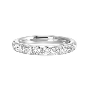 14K WG 1 ct. tw. Diamond Split Prong Eleven Stone Annivarsary Wedding Band