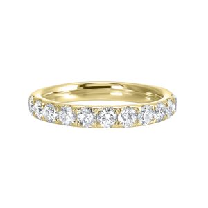 14K YG 1 ct. tw. Diamond Split Prong Eleven Stone Annivarsary Wedding Band