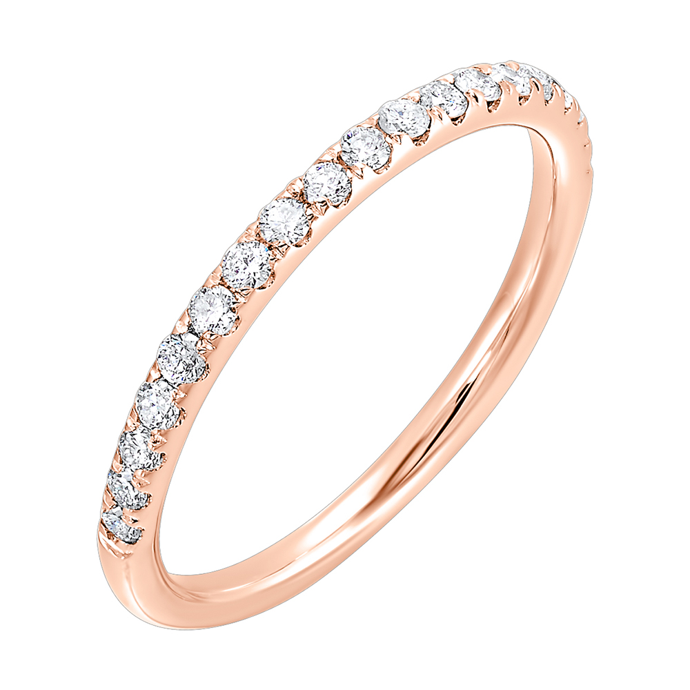 14K RG 1/4 ct. tw. Diamond Split Prong Wedding Band
