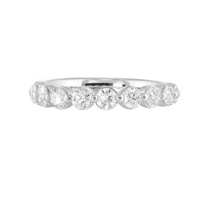 14K WG 3/4 ct. tw. Diamond Nine Stone Anniversary Wedding Band