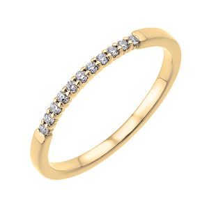 14K YG 1/10 ct. tw. Diamond Eleven Stone Anniversary Wedding Band