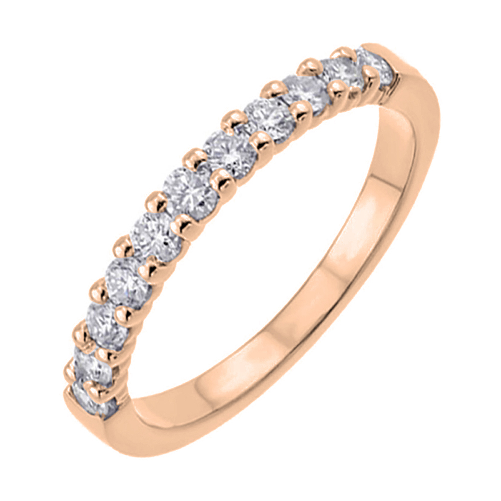 14K RG 1 ct. tw. Diamond Eleven Stone Anniversary Wedding Band