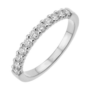14K WG 1 ct. tw. Diamond Eleven Stone Anniversary Wedding Band