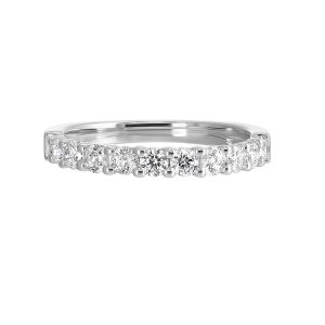 14K WG 3/4 ct. tw. Diamond Eleven Stone Anniversary Wedding Band