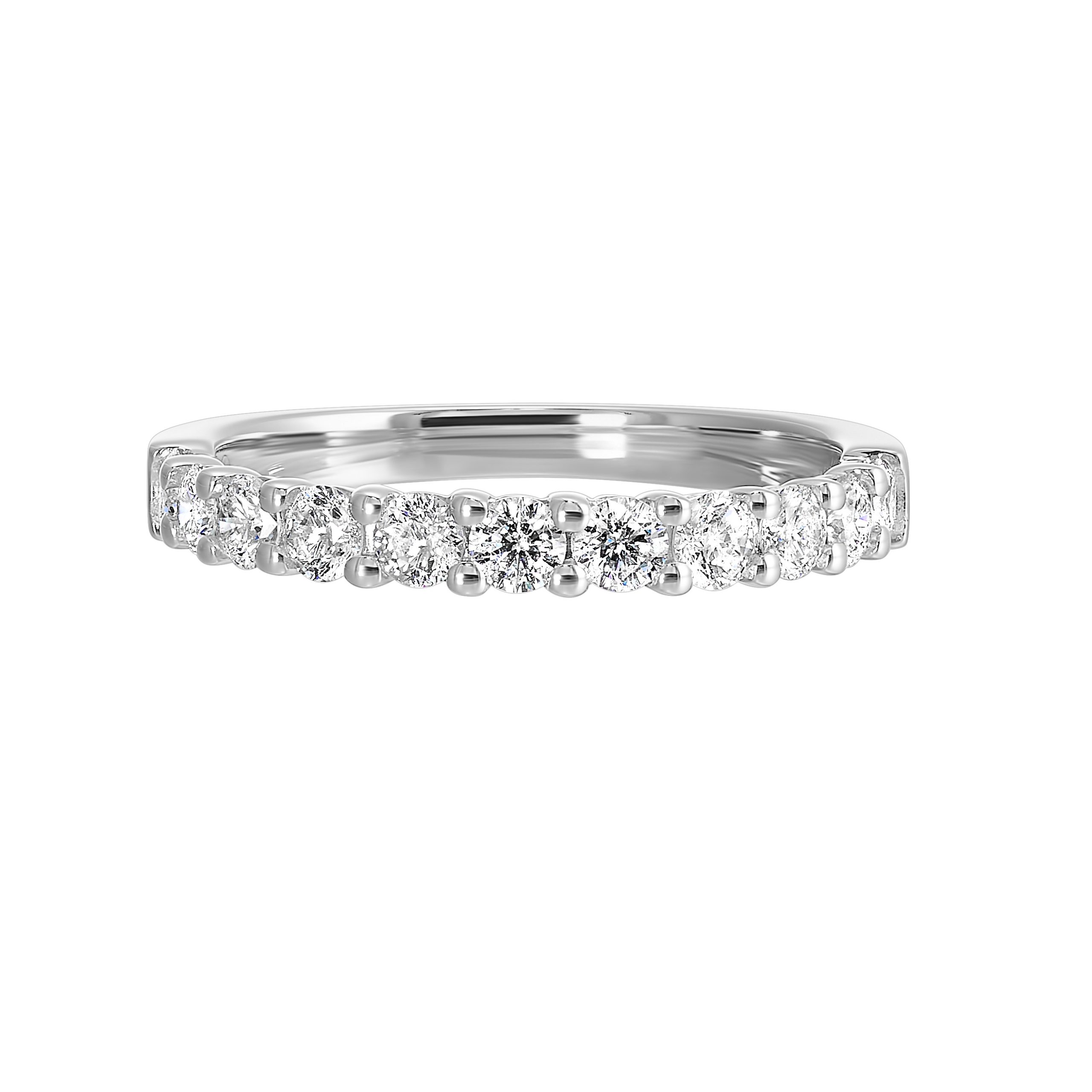 14K WG 3/4 ct. tw. Diamond Eleven Stone Anniversary Wedding Band