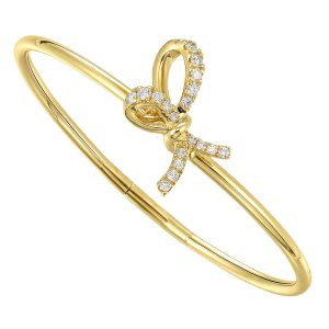 14K YG 1/2 ct. tw. Diamond Bow Bangle
